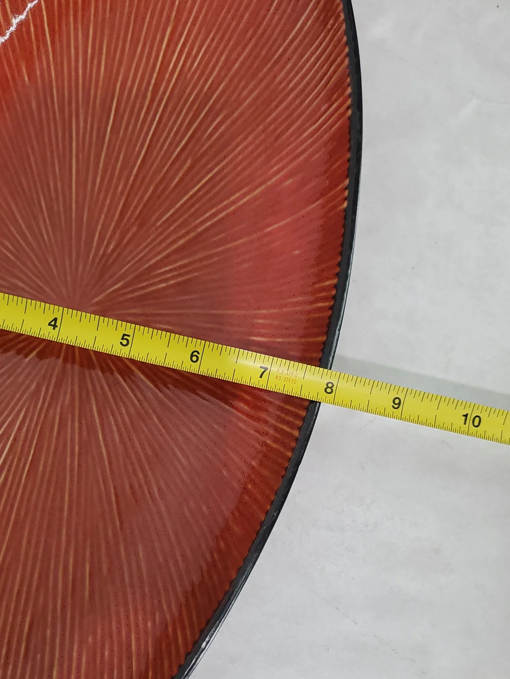 Set of 2 Pier 1 Imports Ventana Platters Stoneware Starburst RustRed Hand Paint